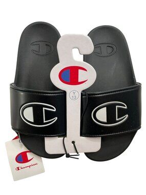 ChampionIPO Squish Slide Sandals Black Youth Size 13 PVC Upper EVA Sole NWT